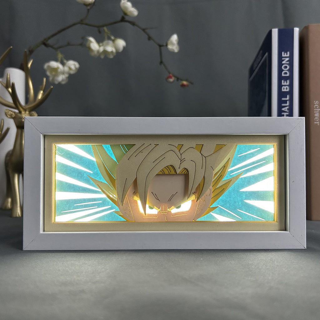 Anime Paper Cut Light - Warrior Desktop Decoration