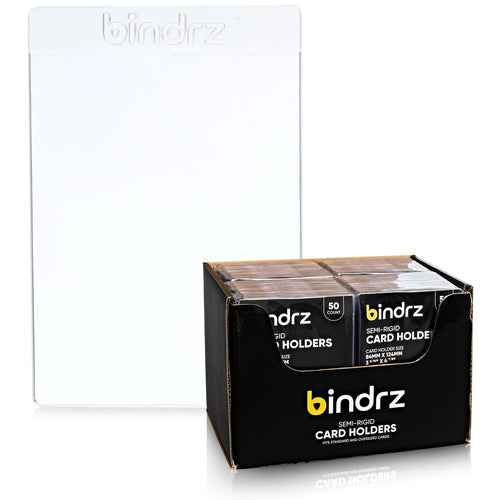 bindrz 200 Semi Rigid Card Holder - 3 5/16” x 4 7/8” with a 1/2” Lip - PSA BGS SGC & CSG Grading Submission Sleeves Holders for CCG TCG MTG and Sports Cards (200)