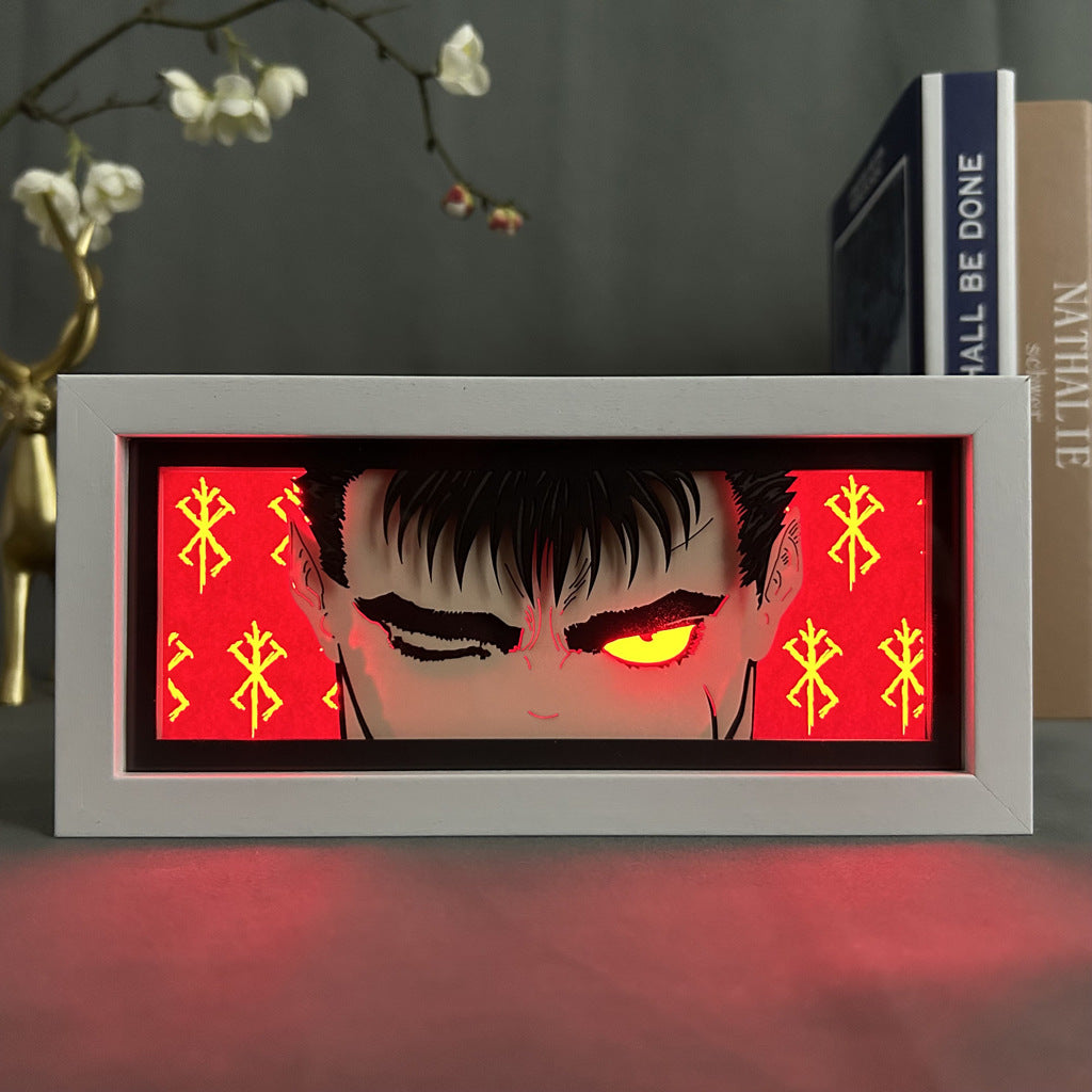 Anime Paper Cut Light - Warrior Desktop Decoration