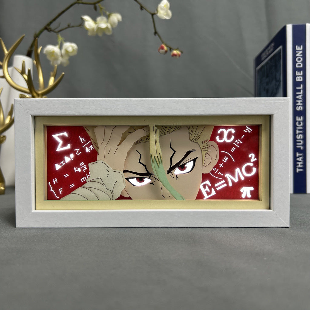 Anime Paper Cut Light - Warrior Desktop Decoration