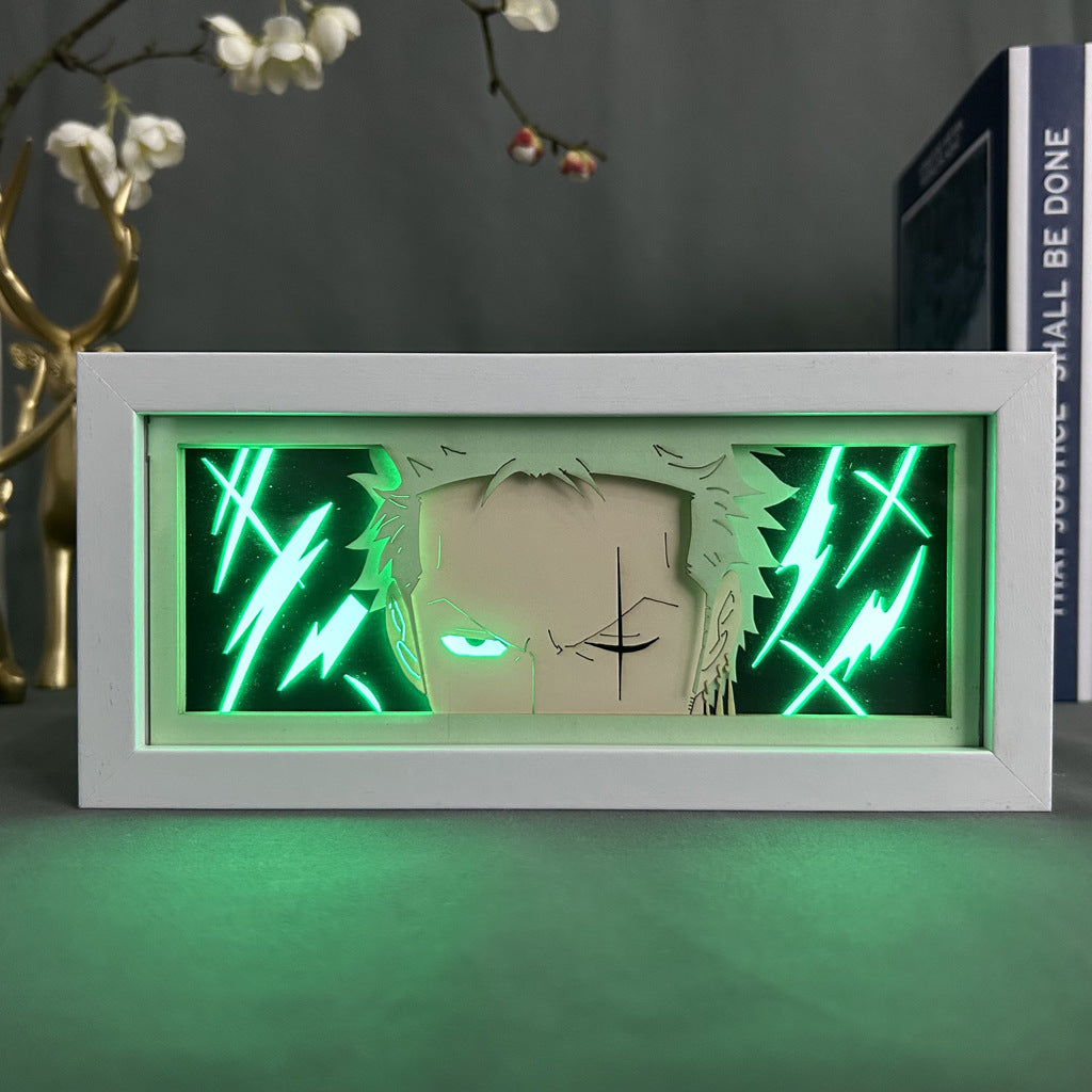 Anime Paper Cut Light - Warrior Desktop Decoration