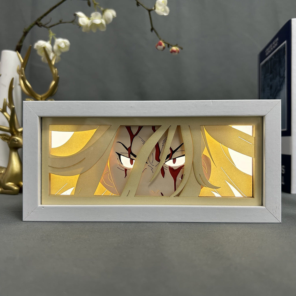 Anime Paper Cut Light - Warrior Desktop Decoration