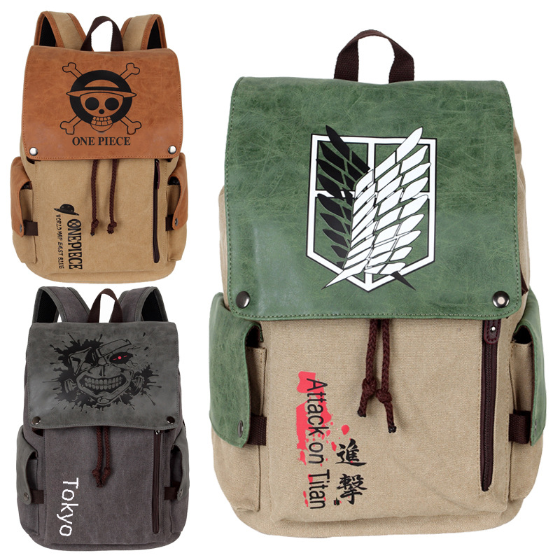 Anime Canvas Backpack - Attack on Titan, Tokyo Revengers, One Piece