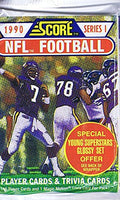 1990 Score Series 1 NFL Football Trading Cards Wax Pack - 16 Cards Per Single Pack