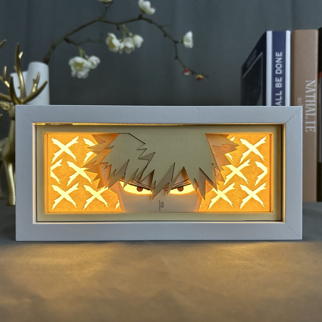 Anime Paper Cut Light - Warrior Desktop Decoration