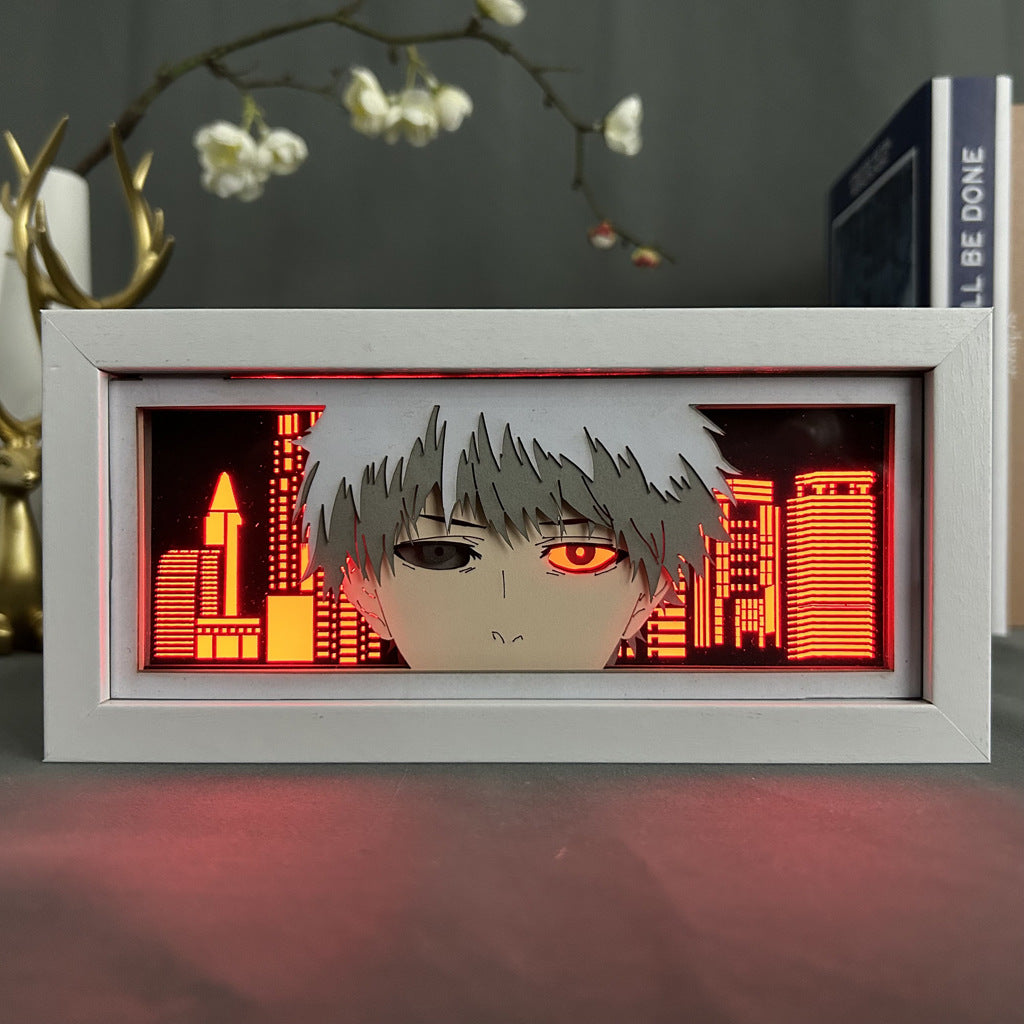 Anime Paper Cut Light - Warrior Desktop Decoration