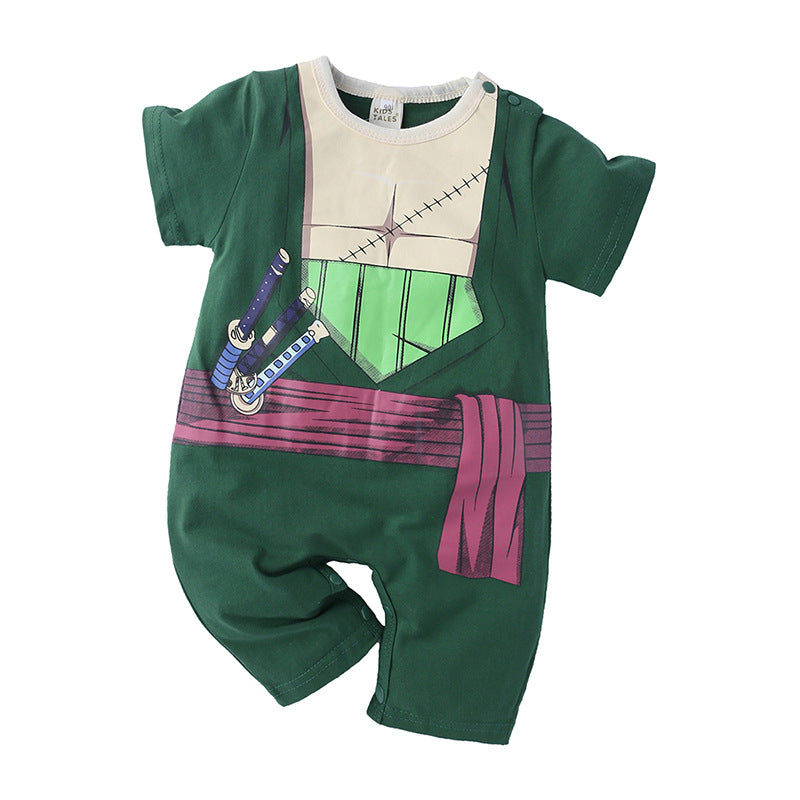 Summer Cartoon Anime Baby Boy Short Sleeve Romper