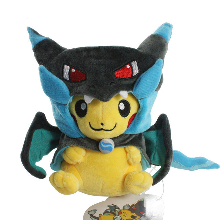 Pikachu Charizard Plush Costume with Hat (Blue/Yellow)