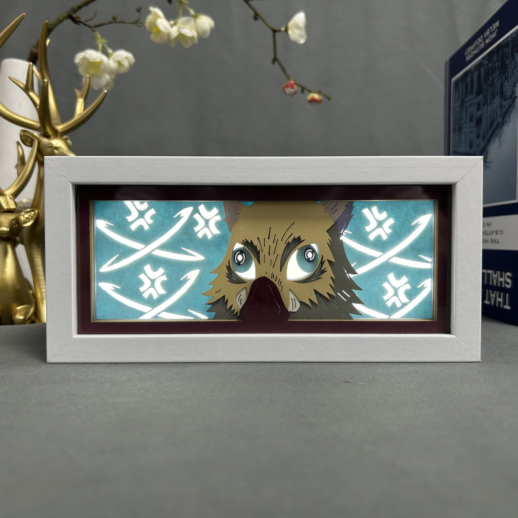 Anime Paper Cut Light - Warrior Desktop Decoration