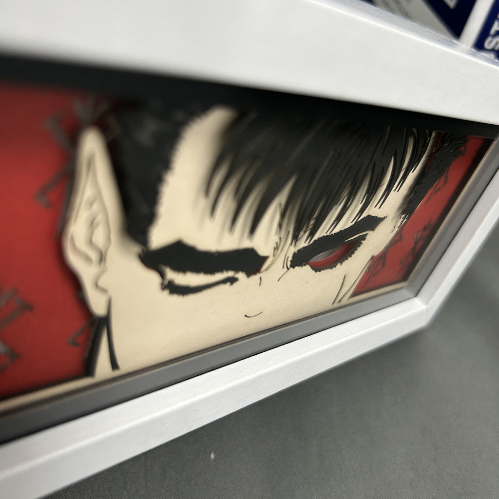 Anime Paper Cut Light - Warrior Desktop Decoration