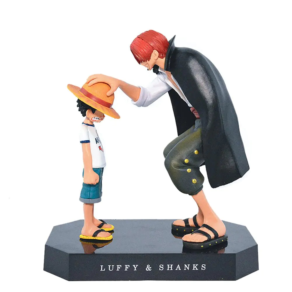 ZKTSRY Anime One Piece Shanks Touching Luffy Figures Anime Action FigureFigures Model Cake Topper Birthday Cake Decoration Anime Theme Doll Figure