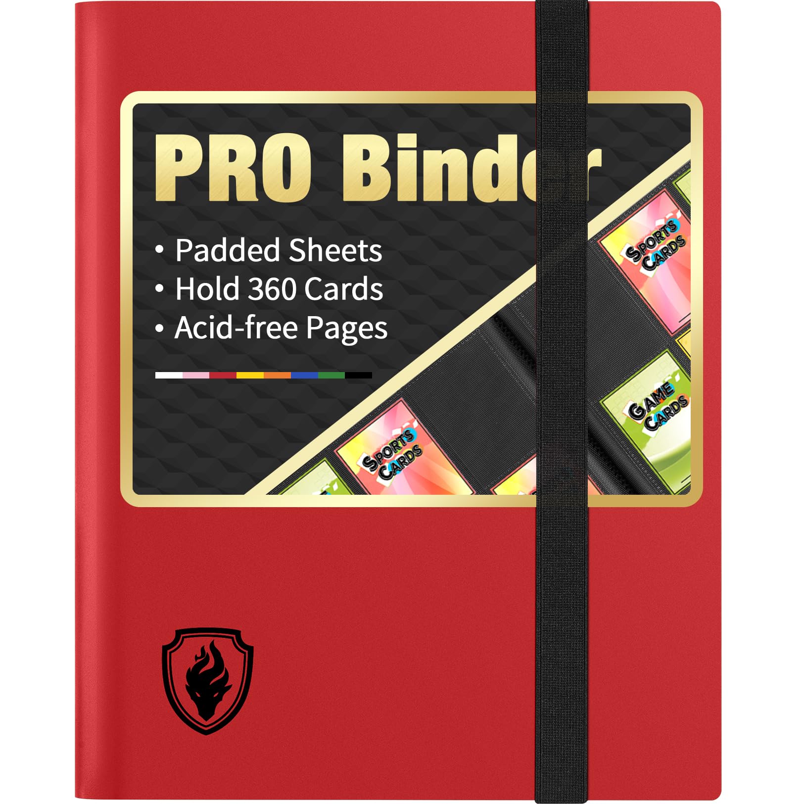 Heavy Duty Card Binder Fabmaker 9 Pocket Trading Card Binder Holds 360 Cards Sleek Side-Loading Card Album Sturdy Card Collection Folder for TCG MTG Yugioh Other Game Cards Sport Cards Red