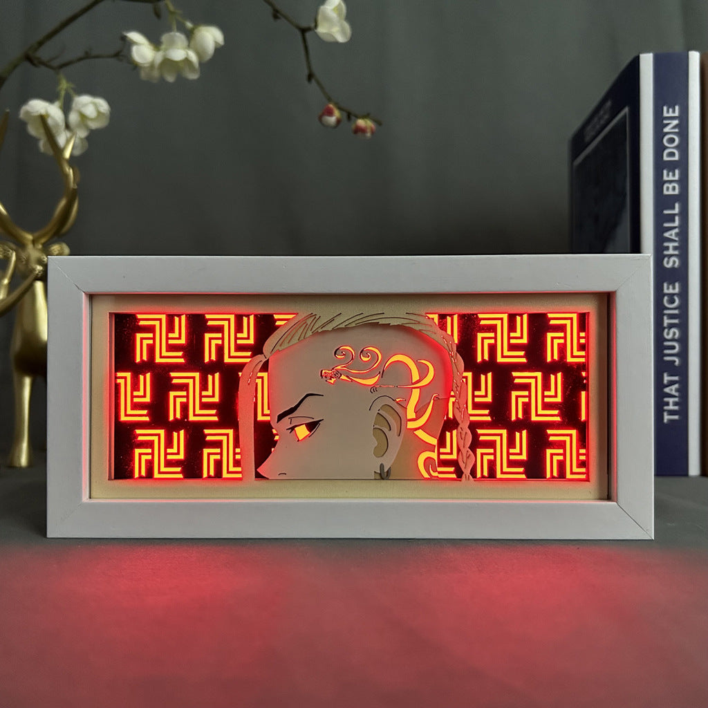 Anime Paper Cut Light - Warrior Desktop Decoration
