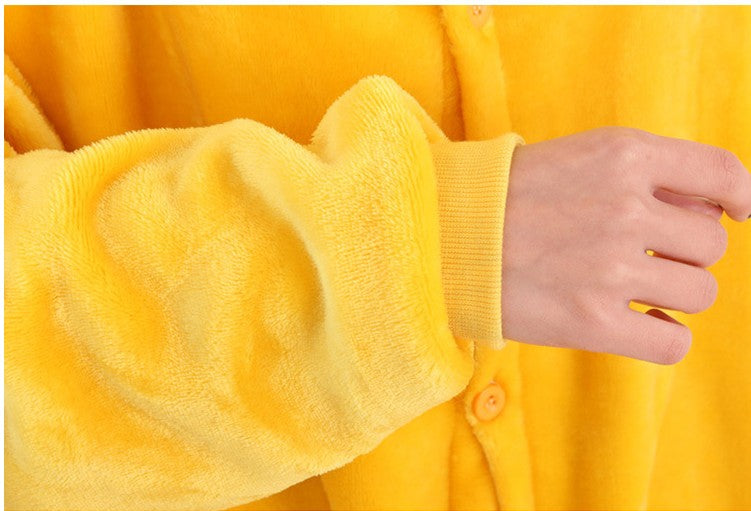 Flannel Couples Pajamas with Pikachu Cartoon Design