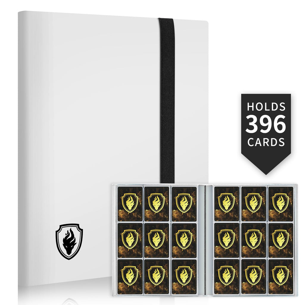 Card Binder 9 Pocket Fabmaker 396 Pockets Trading Card Binder Premium Collector Card Album for Standard Cards Side Loading Card Collection Folder for MTG TCG Game Cards Sport Cards White